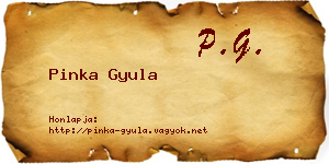Pinka Gyula névjegykártya