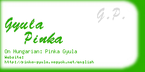 gyula pinka business card